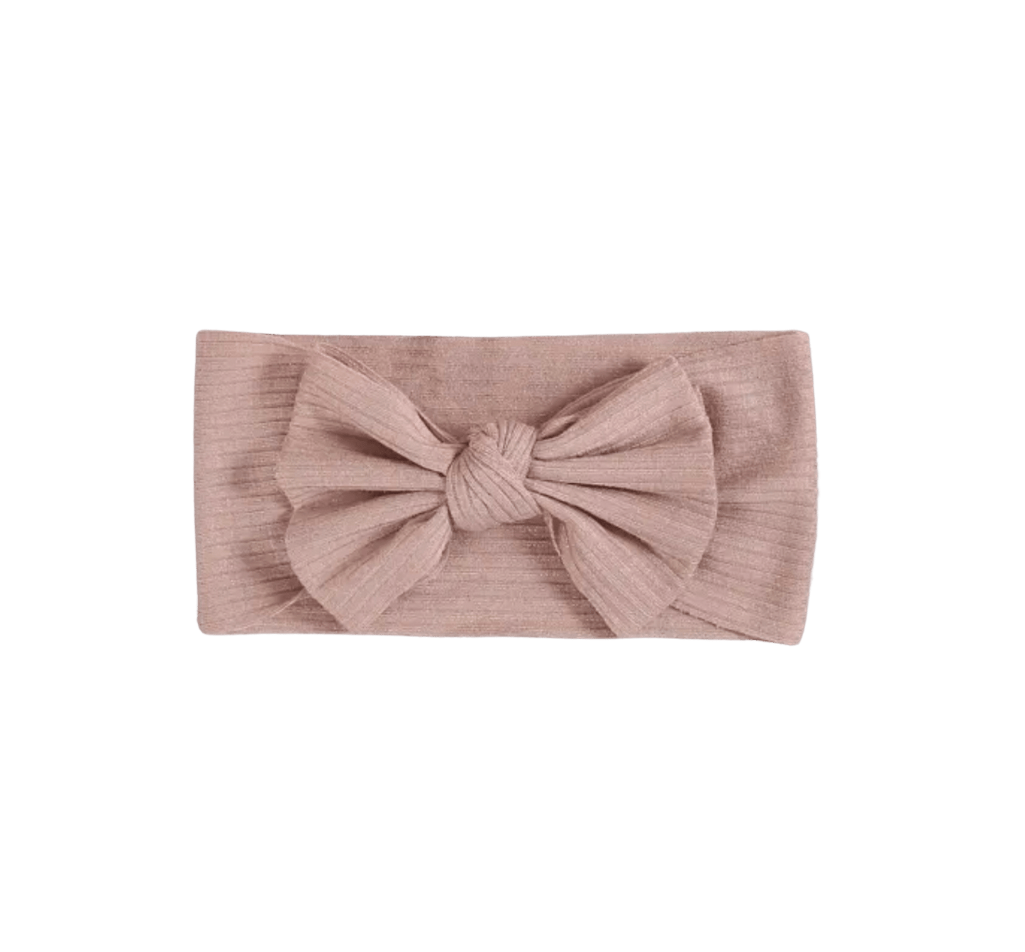 Ribbed bow headwrap in sandy pink