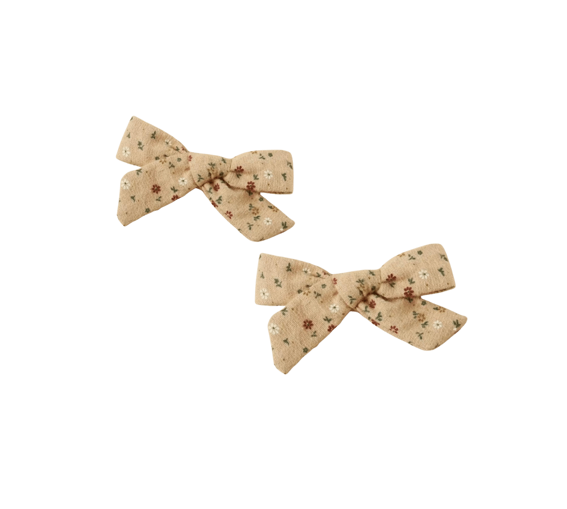 Holly Bloom Bow Clip in Brown