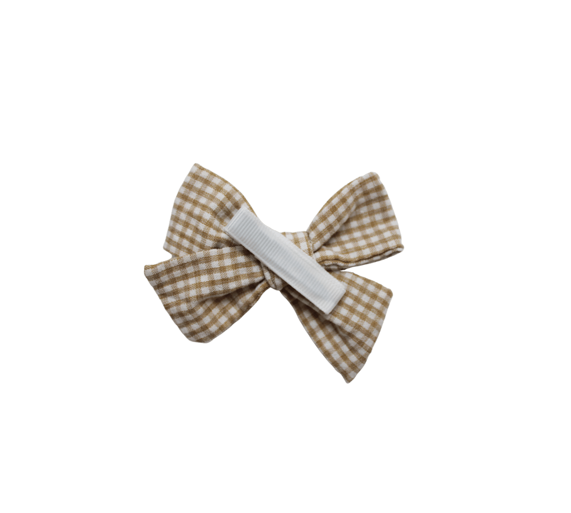 Clip Bow in Golden Gingham