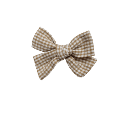 Clip Bow in Golden Gingham