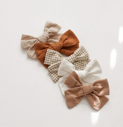 Clip Bow in Golden Gingham