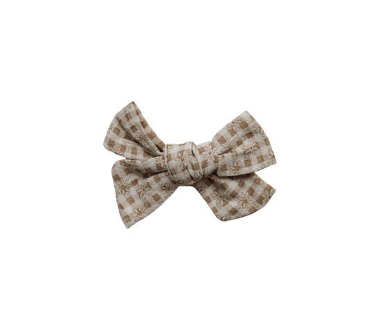 Clip Bow in Floral Gingham