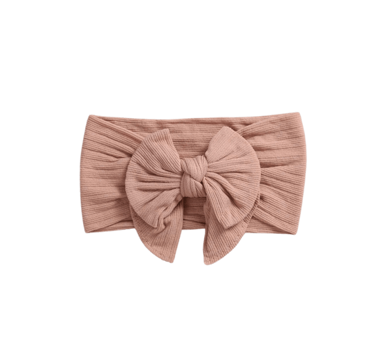 Layered Bow Headwrap in Dusty Rose
