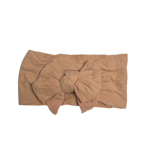 Layered Bow Headwrap In Pink Beige